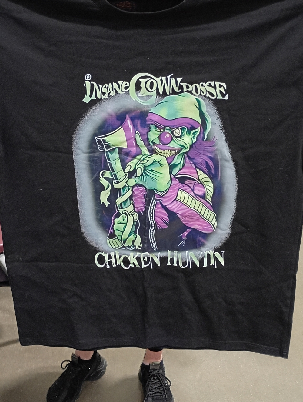 NWOT Insane Clown Posse Black T-shirt with Green and Purple Graphic Size XL
